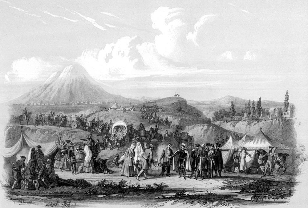 Переселение 40 000 армян из Персии в Российскую империю. 1828 г. Художник В.И. Мошков.